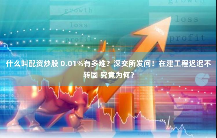 什么叫配资炒股 0.01%有多难？深交所发问！在建工程迟迟不转固 究竟为何？