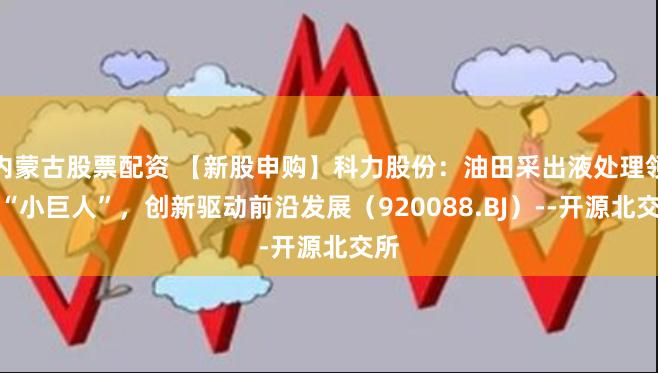 内蒙古股票配资 【新股申购】科力股份：油田采出液处理领域“小巨人”，创新驱动前沿发展（920088.BJ）--开源北交所